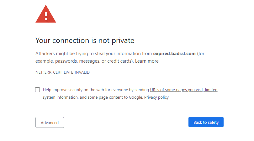 ERR_CERT_DATE_INVALID 5 err cert date invalid