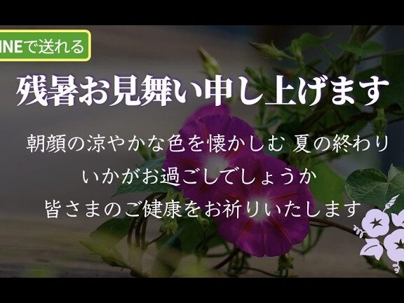 アサガオの残暑お見舞いムービー(LINEで送れる♪メッセージ動画) 1 e382a2e382b5e382ace382aae381aee6ae8be69a91e3818ae8a68be8889ee38184e383a0e383bce38393e383bcefbc88linee381a7e98081e3828ce3828be299aa