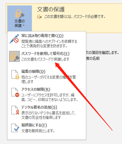 choose encrypt using password